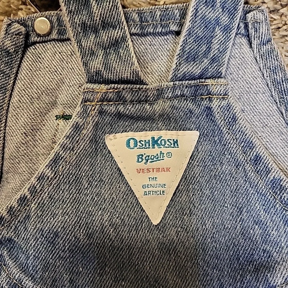 VINTAGE Osh Gosh B'gosh Toddlers Girls Vestbak Denim Overalls Size 3T LIGHT BLUE